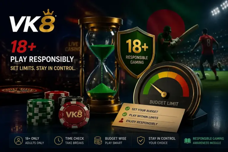 VK8 Responsible Gaming Note 18+ Budget Rule Bangladesh 2026
